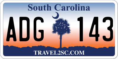 SC license plate ADG143
