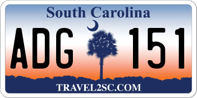 SC license plate ADG151