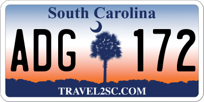 SC license plate ADG172