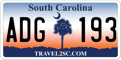 SC license plate ADG193
