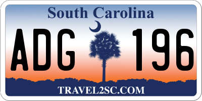 SC license plate ADG196