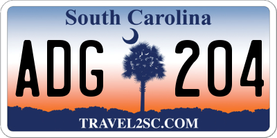 SC license plate ADG204