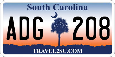 SC license plate ADG208