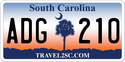 SC license plate ADG210