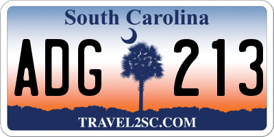 SC license plate ADG213