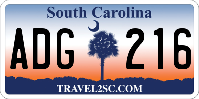 SC license plate ADG216