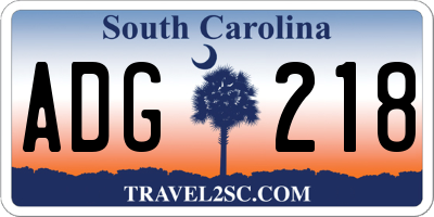 SC license plate ADG218