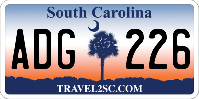 SC license plate ADG226