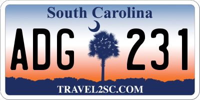 SC license plate ADG231