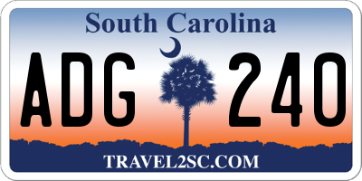 SC license plate ADG240