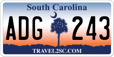 SC license plate ADG243