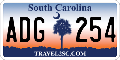 SC license plate ADG254