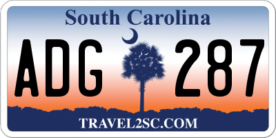 SC license plate ADG287