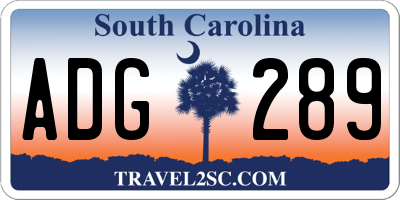 SC license plate ADG289