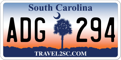 SC license plate ADG294