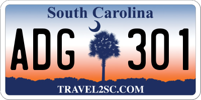 SC license plate ADG301