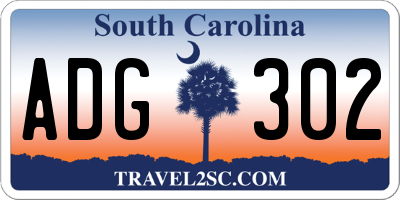 SC license plate ADG302