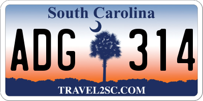 SC license plate ADG314