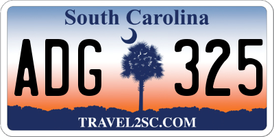 SC license plate ADG325