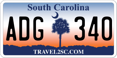 SC license plate ADG340