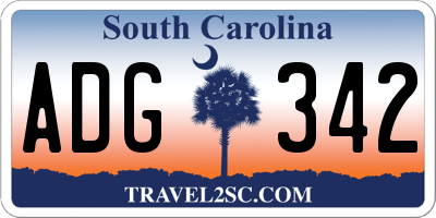 SC license plate ADG342