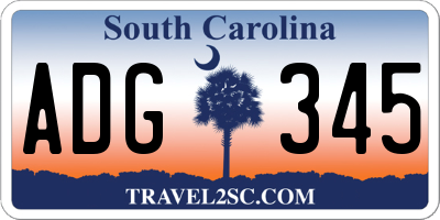 SC license plate ADG345