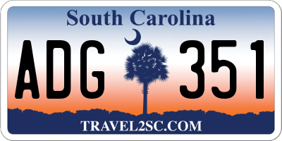 SC license plate ADG351