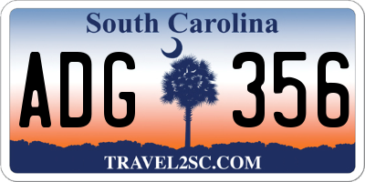 SC license plate ADG356