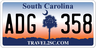 SC license plate ADG358