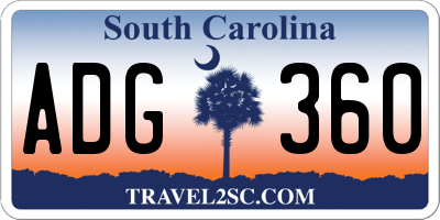 SC license plate ADG360