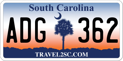 SC license plate ADG362