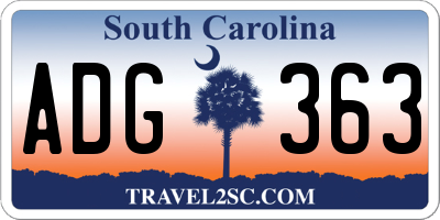 SC license plate ADG363