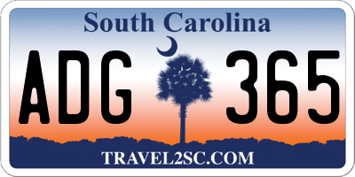 SC license plate ADG365