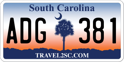 SC license plate ADG381