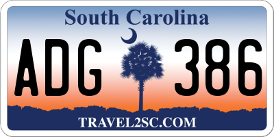 SC license plate ADG386