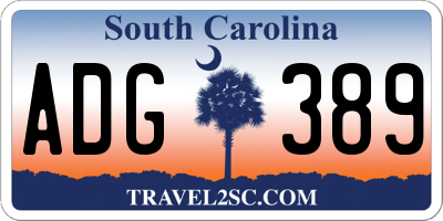 SC license plate ADG389