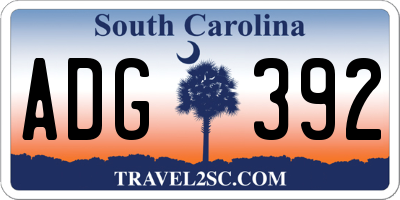 SC license plate ADG392