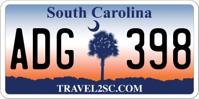 SC license plate ADG398