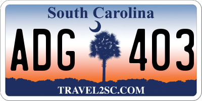SC license plate ADG403