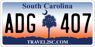 SC license plate ADG407
