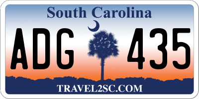 SC license plate ADG435