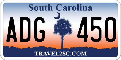 SC license plate ADG450