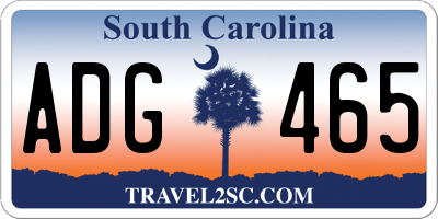 SC license plate ADG465