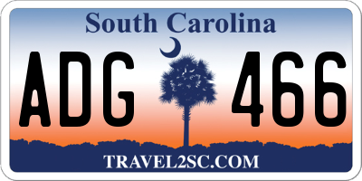 SC license plate ADG466