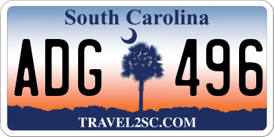 SC license plate ADG496