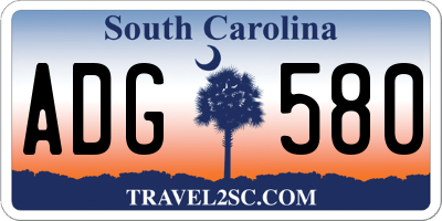 SC license plate ADG580