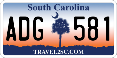 SC license plate ADG581