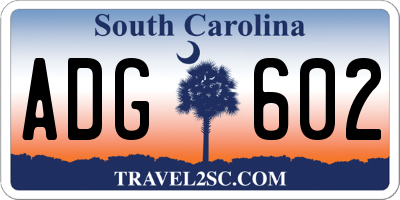 SC license plate ADG602