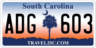 SC license plate ADG603