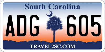 SC license plate ADG605